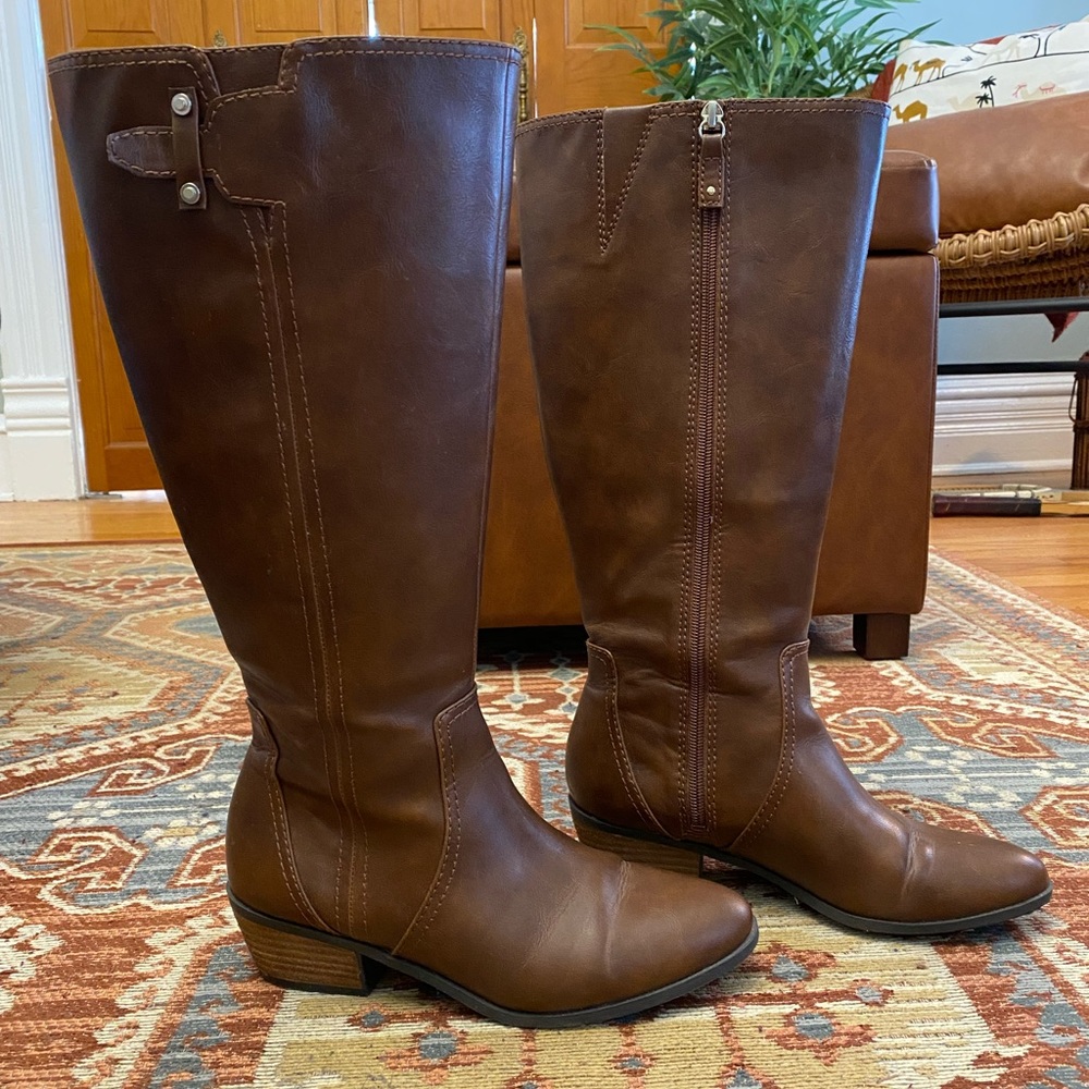 Dr. Scholl’s Wide Calf Brilliance Brown Riding Boots - Size 8